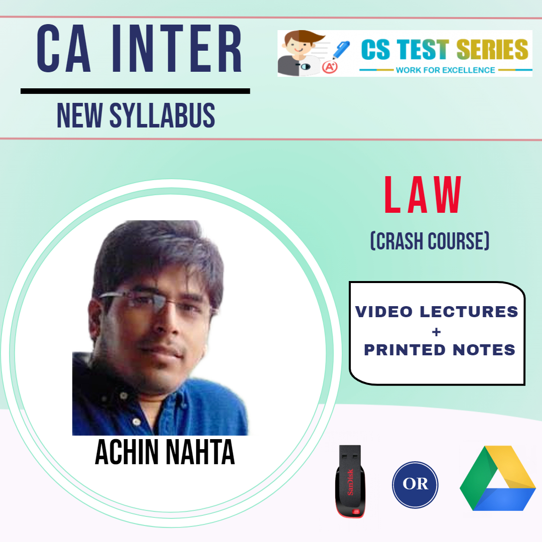 CA Inter Law Crash Course Video Lectures by Achin Nahta (USB)